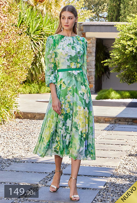 Vestido_midi_manga_larga_verde