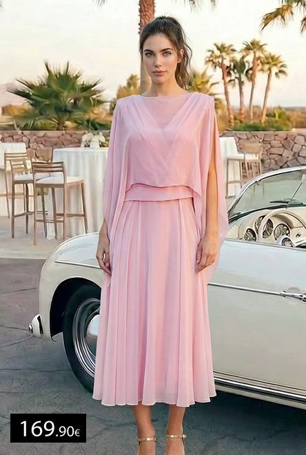 Vestido rosa capa  Lady