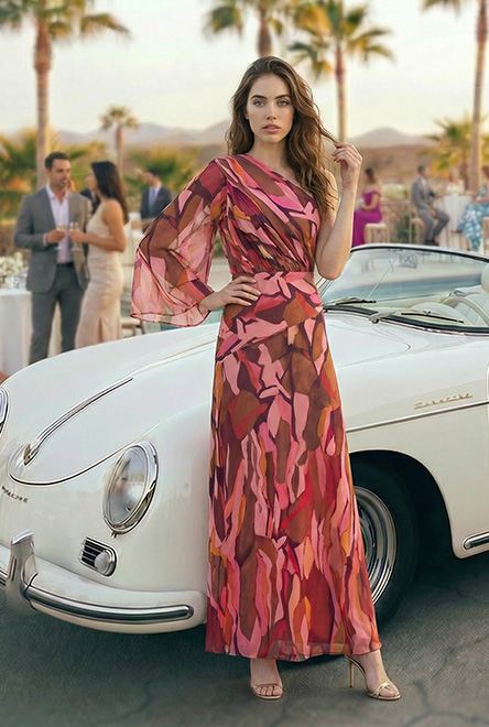 Vestido rosa capa  Lady